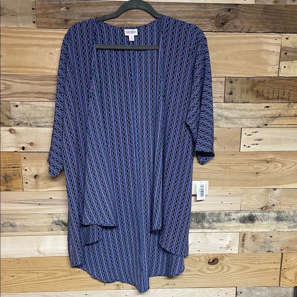 LuLaRoe size S Multicolor Aztec Striped Oversized Lightweight Lindsey Cardigan